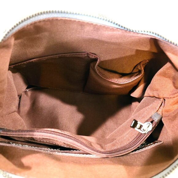 Vintage La Poet Waxed Canvas Crossbody Travel Bag Leather Accents & Weatherproof - Picture 10 of 13